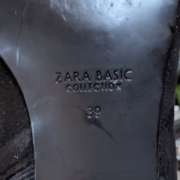 Zara Suede Black Over the Knee Boots - Picture 6 of 7